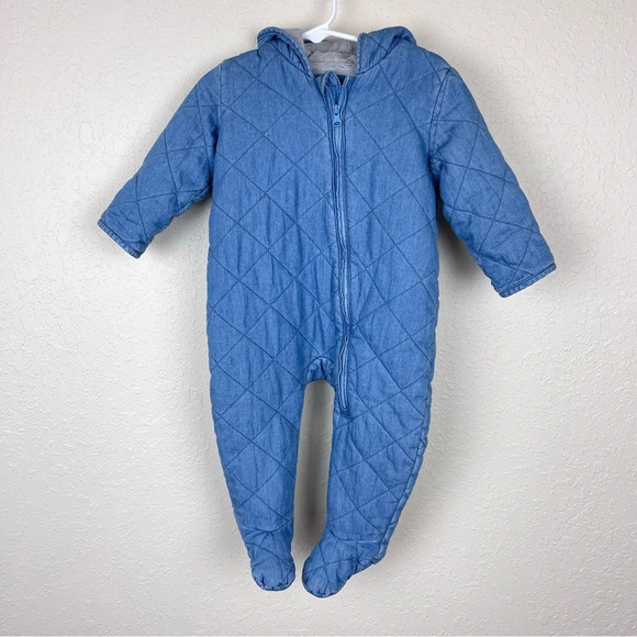 BabyGap Bear Quilted Chambray One Piece Jacket - Picture 2 of 7